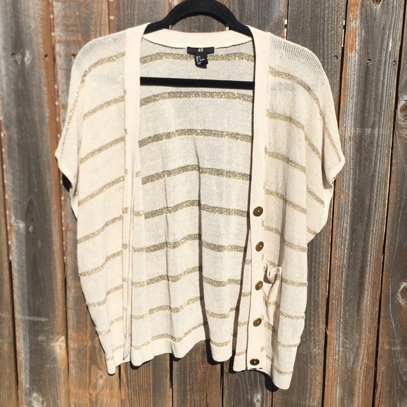 H&M gold and cream cardigan - Picture 2 of 7